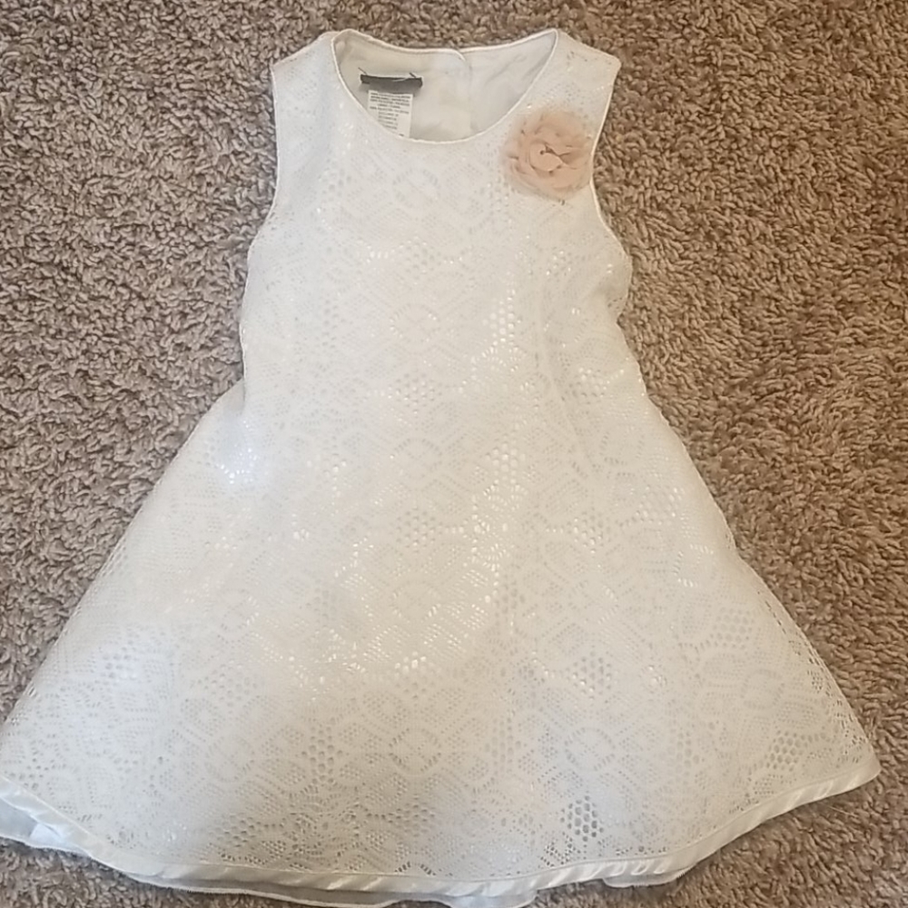 2t lace dress w/ flower detail